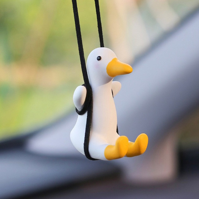 그네타는 꽥꽥 오리 석고 방향제 디퓨저 신발 냄새제거 실내 차량용, 오리+오일(밤부)