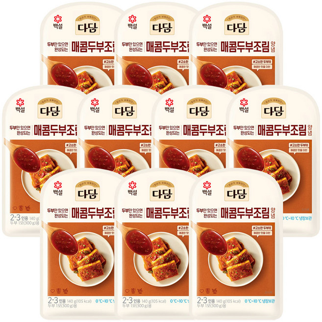 (냉장)다담 매콤두부조림양념140gx10개, 1.4kg, 1세트