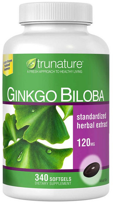 [정품 미국 배송] 트루네이쳐 징코 빌로바 340정 (소프트젤) 은행, 1개