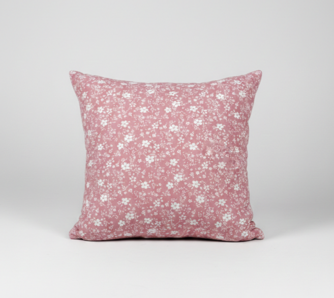 아마란스 [45X45] 프렌치 잔꽃무늬 등받이쿠션 인테리어 솜포함, 더스티핑크