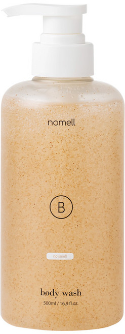 노멜 천연 스크럽 무향 바디워시 500ml, 1개