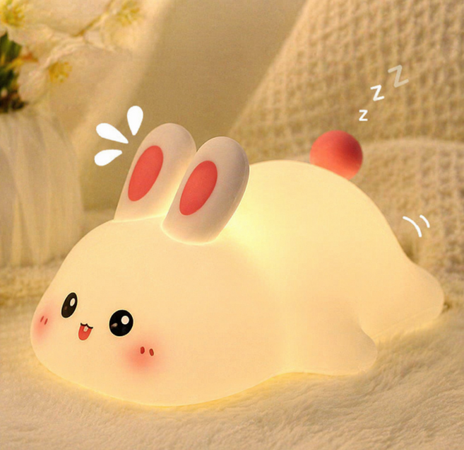 LED 충전식 실리콘 토끼 무드등 터치 수유등 수면등 취침등 감성 조명