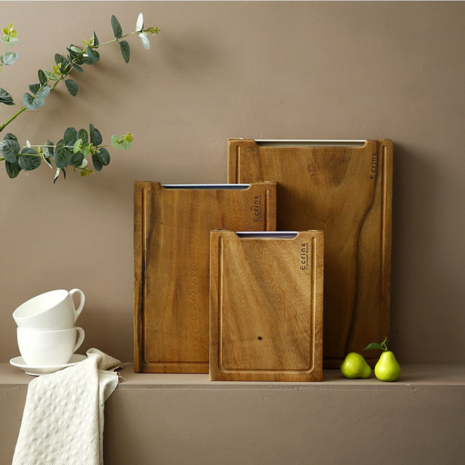 II 플라라 레인트리 서랍형도마 트레이 세트 ( 도마 + 트레이 세트 주방 요리 원목도마 쟁반 PP, (대)-핑크, 1개