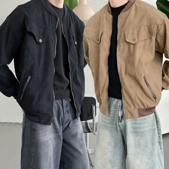 하온 믹스 코듀로이 포켓 점퍼 자켓