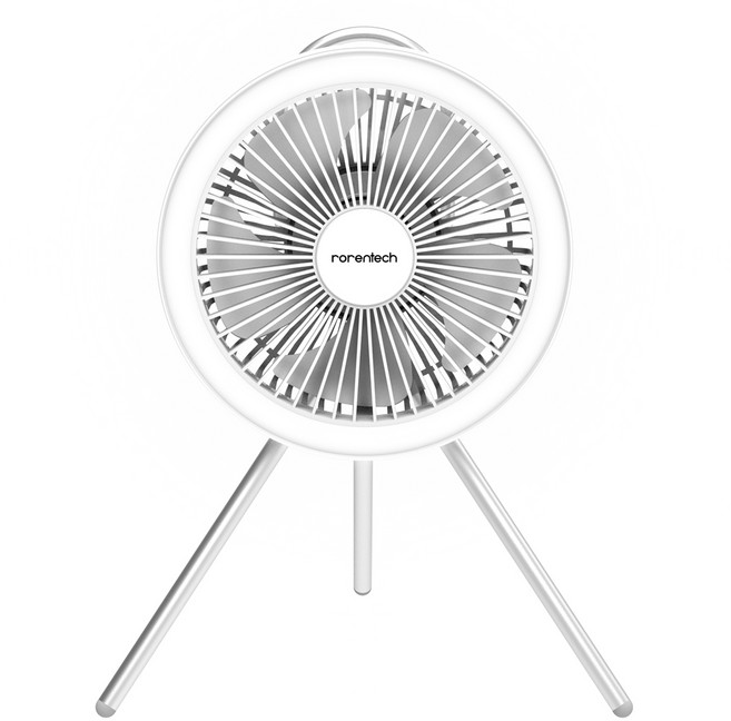 로랜텍 트래블 캠핑 저소음 무드등 무선 선풍기, TR-22, 화이트