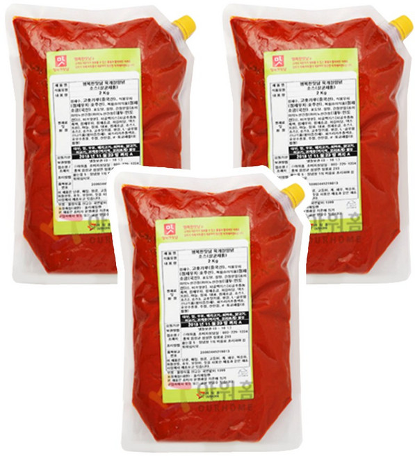 아워홈 행복한맛남 육개장 양념장, 3개, 2kg