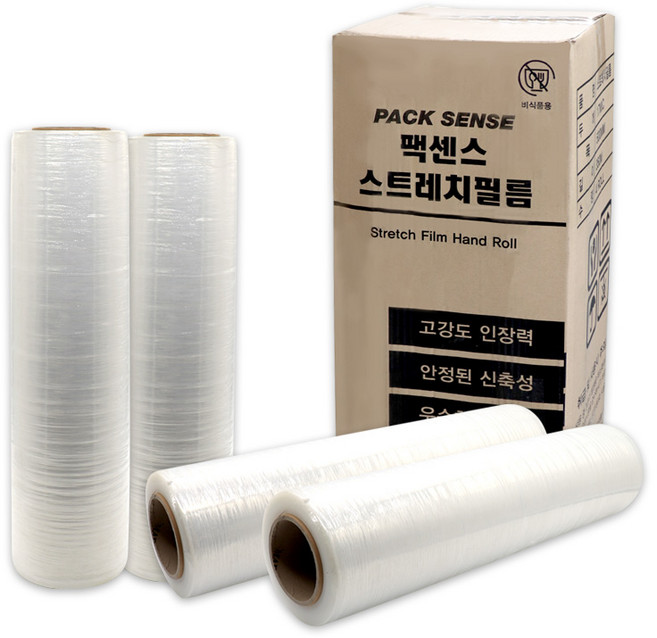 스트레치 필름 500mm x 350M 4롤 1박스 공업용랩 포장랩, 17mic, 1개