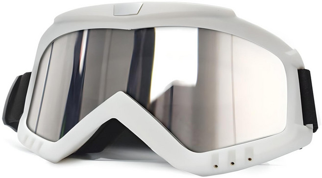스포츠 겨울 스노우 보드 방풍 고글 바이크 수상스키 워터쇼 안경, 흰색 미러실버, 1개