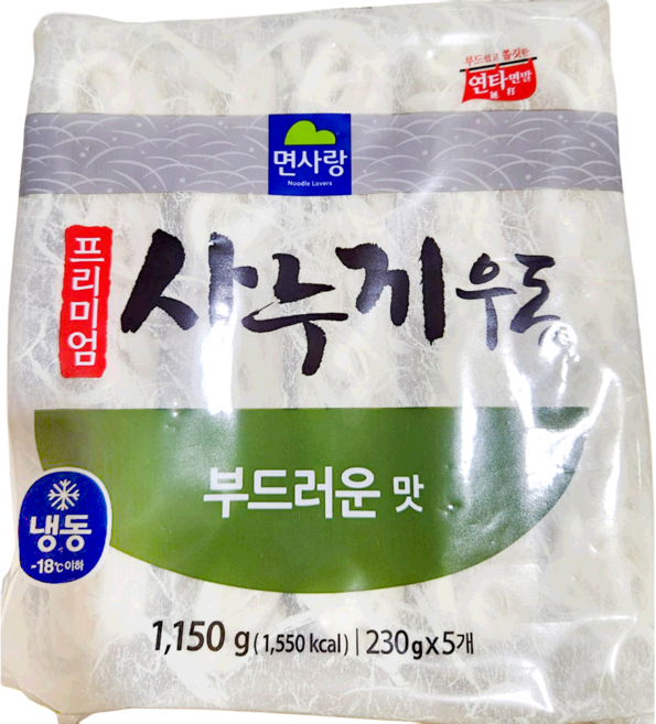 사누끼우동면 면사랑 냉동 부드러운 230g x5개입 1.15K X6 업소용 식당용, 6개, 1.15kg