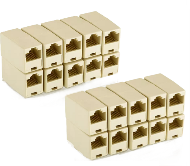 디와이툴즈 랜선 I형 연장 커플러 / RJ45 8P8C CAT.5E / 인터넷 케이블 연장 젠더, 21mm, 20개, 베이지