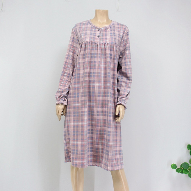 [서울양품점] 여성 쫀쫀 양면기모 시보리원피스 잠옷 여자 홈웨어 실내복