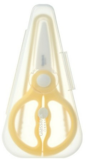 글라스락 베이비 휴대용 가위 집게 세트, 가위 + 안전캡 + 집게 + 케이스, 옐로우, 1세트