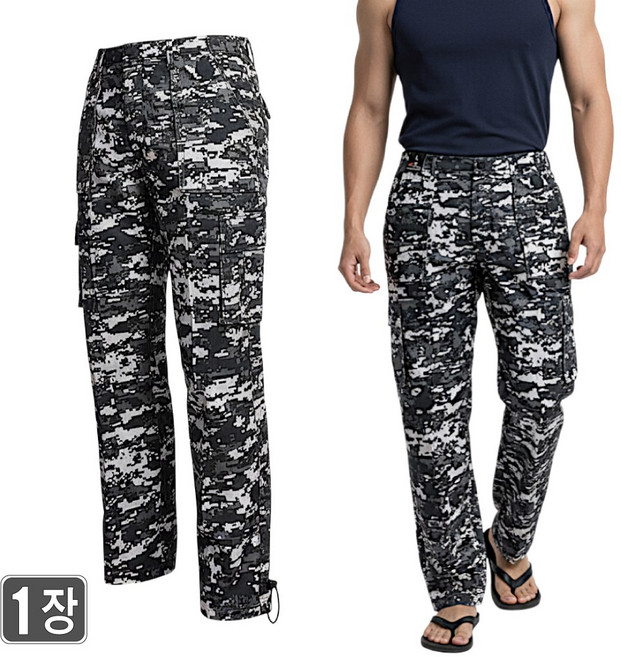 [웨어몬] WF 여름 밀리터리 야상바지 (디지털 얼룩이) 면 건빵 야외 등산 작업