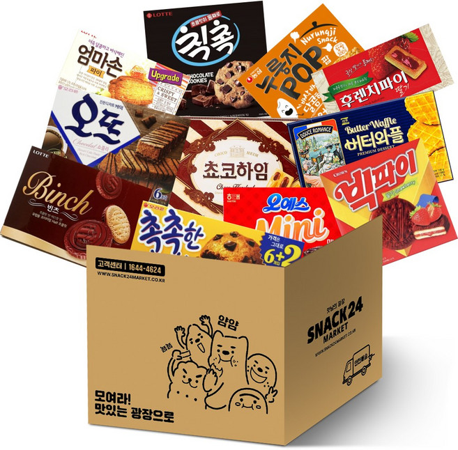 스낵24 탕비실 사무실 인기과자 대용량 박스과자세트, 1세트, 과자 11p