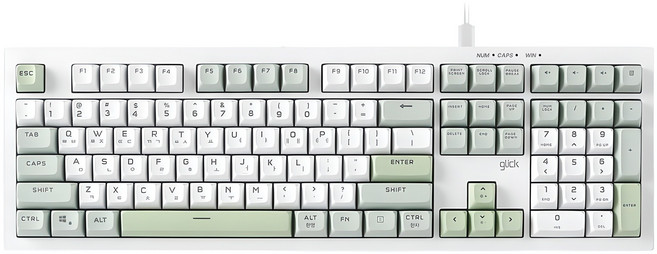 지클릭커 오피스프로 사일런스 M RGB 무소음 방수 유선 키보드, Greenwich CR1, OPK50, 제조사축