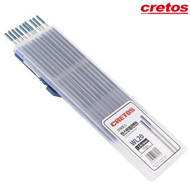 크레토스 란탄 텅스텐 청색 알루미늄 TIG용접봉 알곤 텅스텐 10개입 WL20, 텅스텐(청색) 2.4mmx150(10EA), 1세트