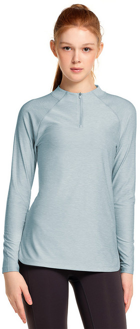 테슬라 여성 자외선차단 트레이닝 쿼터 집업 티셔츠