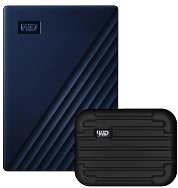 WD My Passport For Mac 휴대용 외장하드 + 파우치, 2TB, 네이비