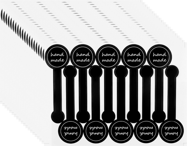 200개입 포장 블랙 핸드메이드 스티커 밀봉, 1세트, 블랙(S810) 200PCS