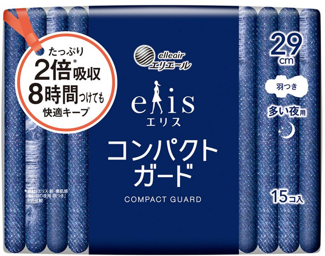 에리스 콤팩트 가드 날개 달린 29cm (많은 밤용) 15매, 1개, 1개입
