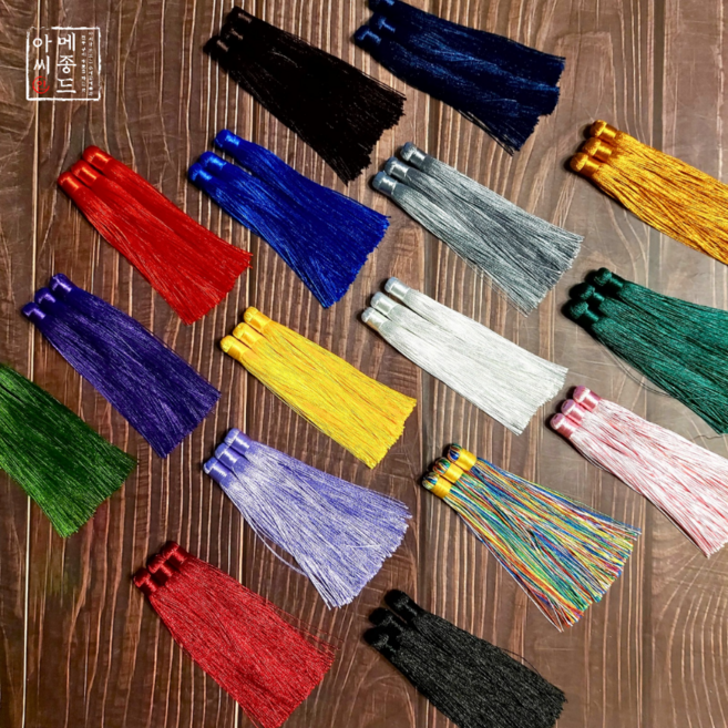 메종드아씨 빛고운 매듭 봉술 모음/16가지 색상/3개입/매듭장식수술/전통매듭태슬