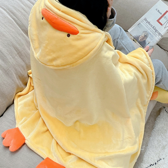오린이 후드 망토 집순이 담요 블랭킷 [정품 입는 캐릭터 극세사 똑딱이 단추 사무실 학생 귀여운 어깨담요]