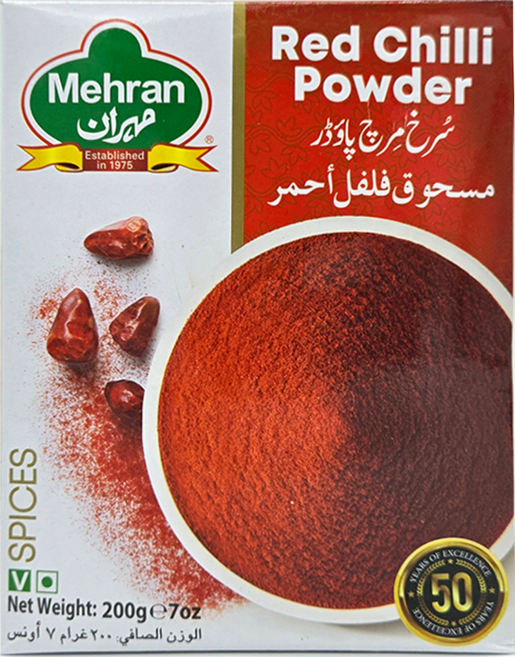 MEHRAN Red Chilli (Lal Mirch) Powder 200g / 메란 레드 칠리 가루 (향신료), 1개
