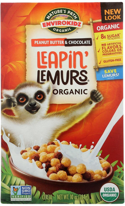 엔비로오가닉 리핀 레머스 시리얼 ( 12x10 온스) (가성 Enviroz Organic Leapin Lemurs Cereal ( 12x10 OZ) ( Value Bulk Mult, 284g, 1개