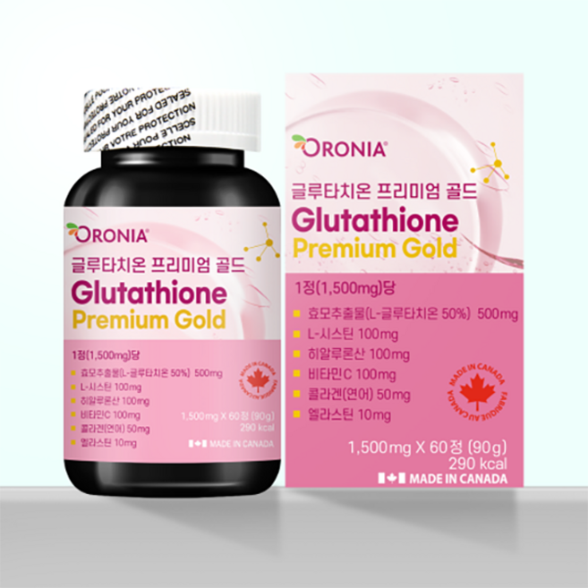 오로니아 글루타치온 프리미엄 골드 60정 15000mg 캐나다산 L시스틴 비타민C 콜라겐 화이트닝 영양제 타블렛, 1개