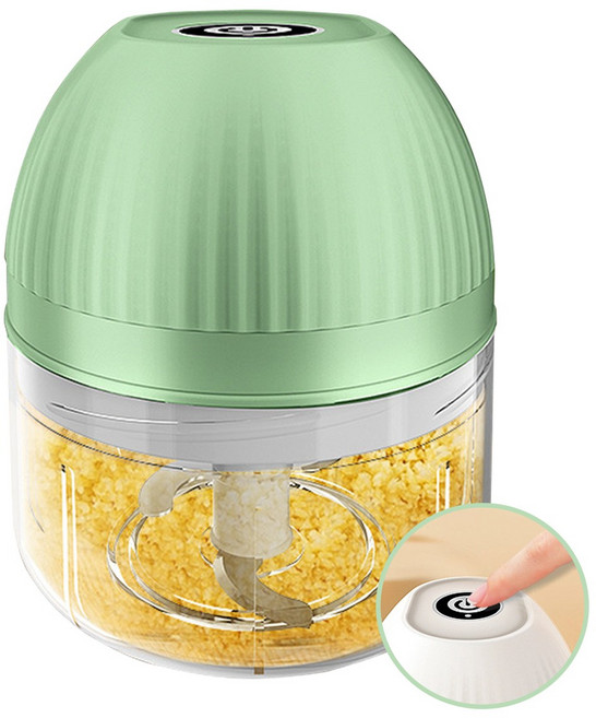 무선 충전식 전동 마늘 다지기 고기 분쇄기 만능 다용도 블렌더, 녹색, 1개