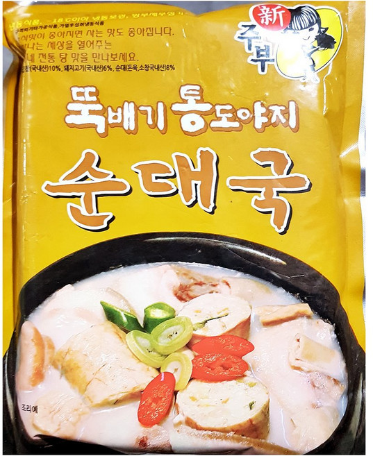 신주부 뚝배기 통도야지 순대국 600g X 2개 / 선미식품