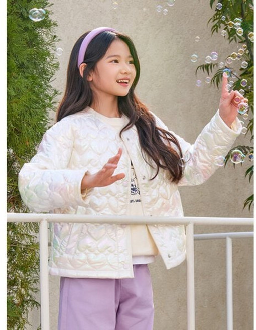 탑텐키즈 25년 FW 여아 하트 퀼팅 패딩 점퍼 MKG1JP2011 181855