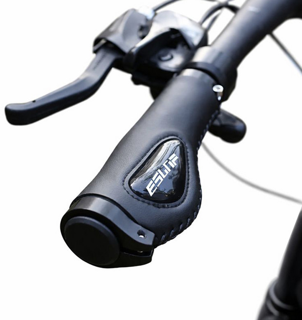 아띠꼴로 자전거 핸들 그립 MTB 가죽 손잡이 실리콘 핸드그립, 제트블랙, 1세트