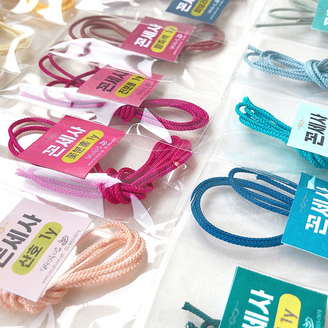 창작스튜디오놀자 꼰세사 전통 인견사 매듭실 매듭공예 전통공예, 90cm, 21.진분홍, 1개