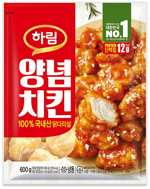하림 양념치킨 600g, 3개