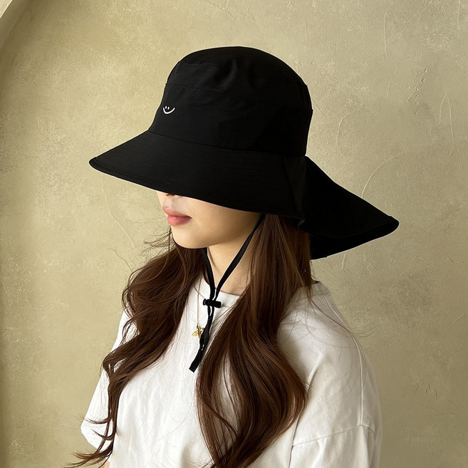 ECLL 성인 스마일 UV 차단 버킷햇 주니어 물놀이 벙거지 모자