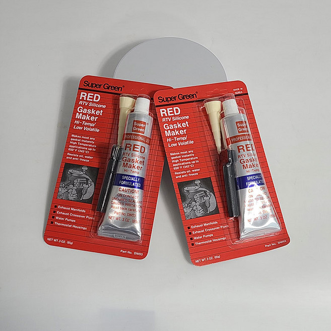 자동차 오토바이 가스켓 실리콘 / Gasket Maker RTV(상온경화형) Red(레드) 85g, 1개