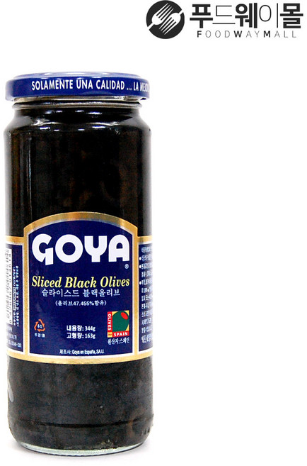 고야 슬라이스드 블랙 올리브 절임, 344g, 1개
