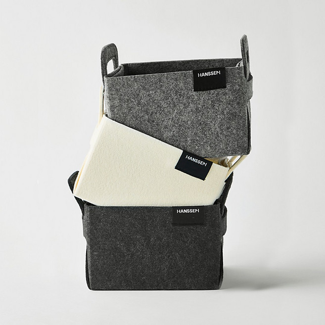 한샘 아이 장난감 기저귀 펠트 정리함, 2개, 화이트(White)