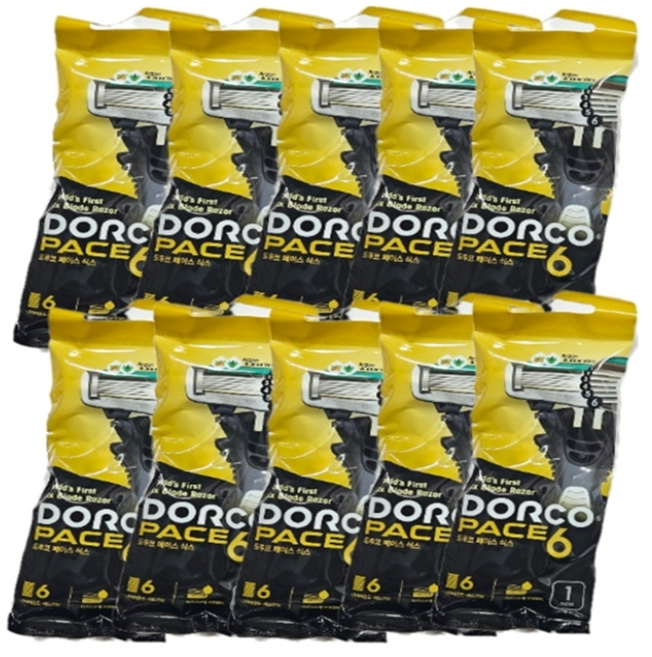 도루코 페이스 6 면도기, 1개, 10개입
