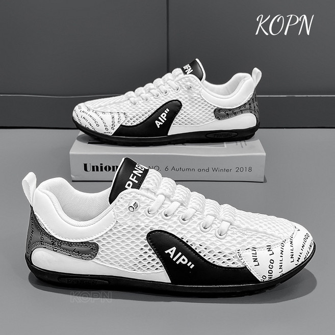 KOPN 남성 신발 여름 저방 소프트 바닥 충격 흡수 남성 패션 통기 망면 캐주얼 아칸 신발