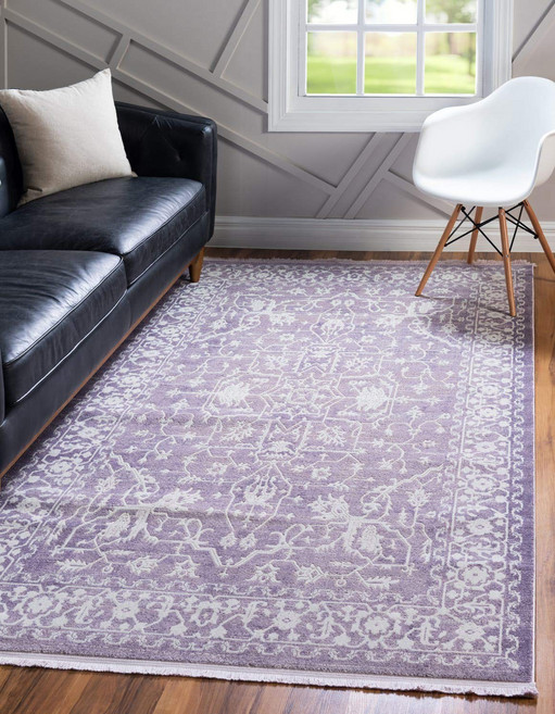 Unique Loom Traditional Classic I Unique Loom Traditional Classic Intricate Design with Distressed V, Purple, 1개