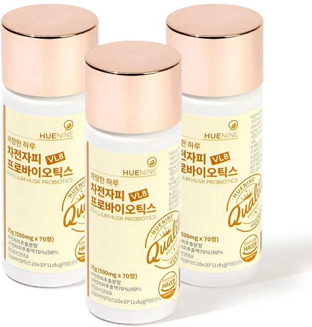 휴나인 차전자피 귀리 식이섬유 프로바이오틱스 혼합 유산균 VL8, 70정, 3개 - 쿠팡