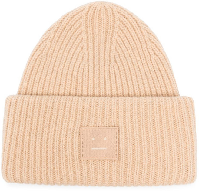 아크네 스튜디오 페이스 패치 골지 니트 비니