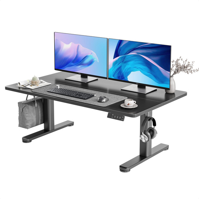 Seang 높이조절 모션데스크 학습용 사무용 아동용 조절테이블 전동 탁자 바닥에 앉아 업무를 보는 전동리프트 테이블, 블랙