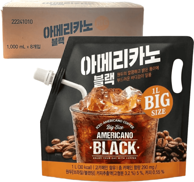 쟈뎅 아메리카노 블랙 유통기한임박 2026.06.19일까지, 8개, 1L