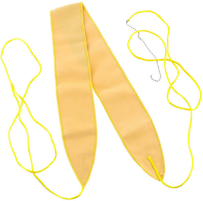 휴대용 노란색 인조 스웨이드 청소 천 오보에 내부 공동용 대나무 플루트 목관 튜브 천, 1개