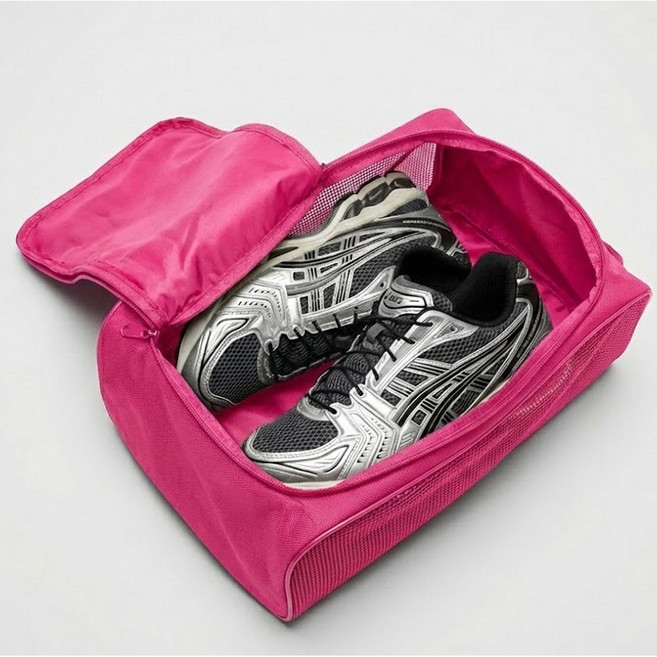 노바리스 경량 풀 메쉬 스포츠 신발 주머니, 핑크, 1개