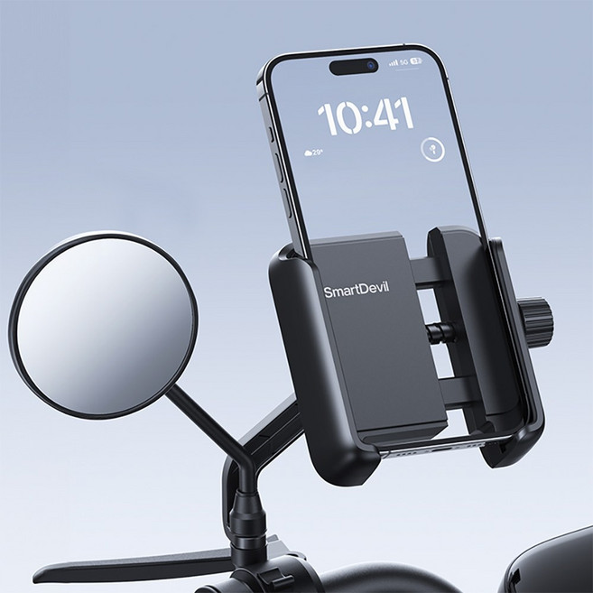 에스위두 강력고정 튼튼한 자전거 핸드폰 거치대, 1개, 미러형