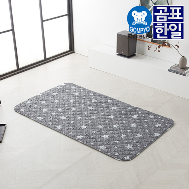 곰표한일 전기매트 싱글 전기요 1인용 침대 무자계 매트 노블 스타팅 그레이 중형